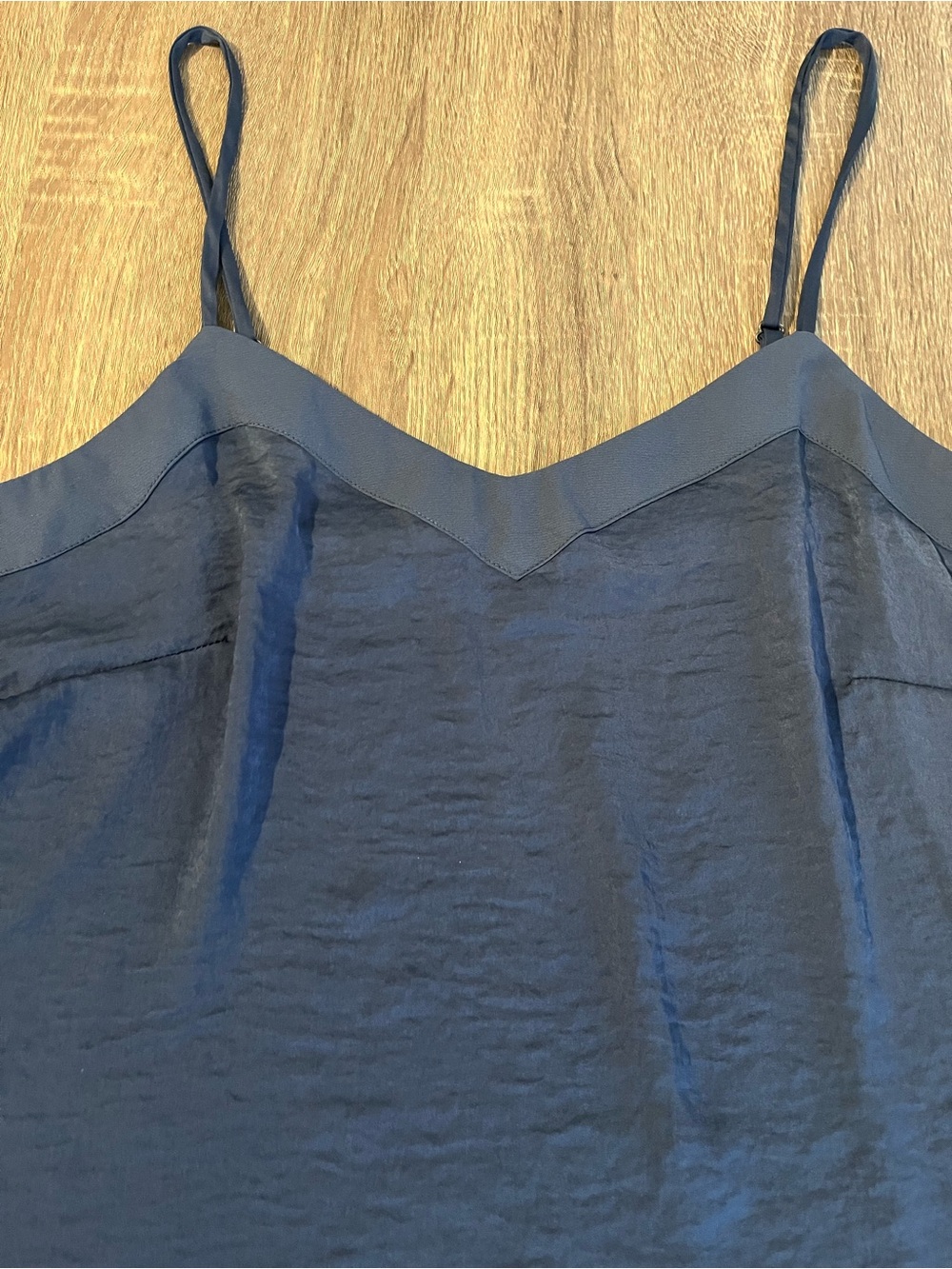 a new day Navy Satin V-Neck Camisole with Adjustable Spaghetti Straps